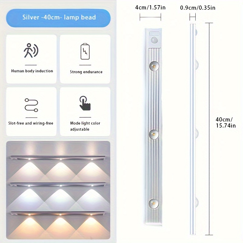 Led Motion Sensor Cabinet Lamp Usb Rechargeable Light - Temu Canada