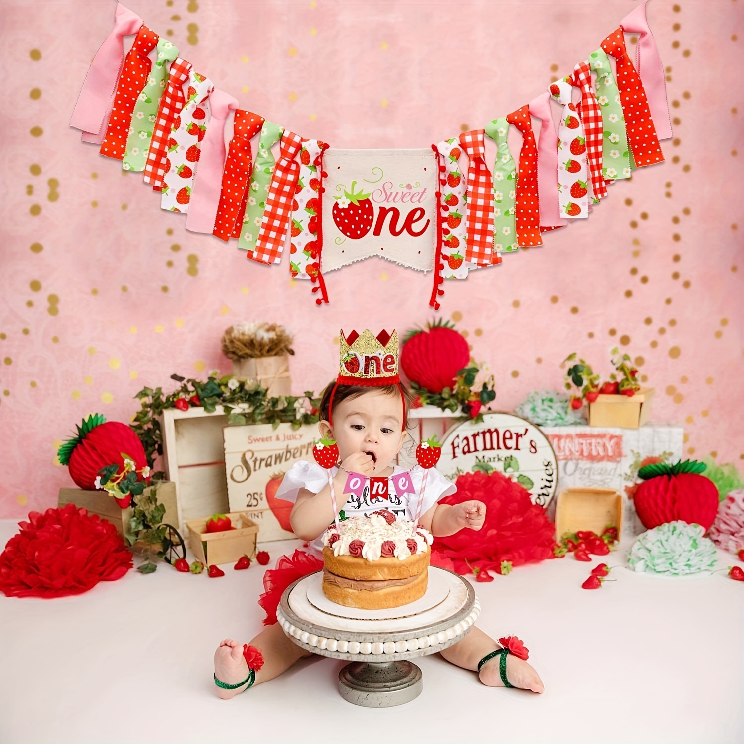 Birthday Strawberry Shortcake Preselection Cake Smash Set