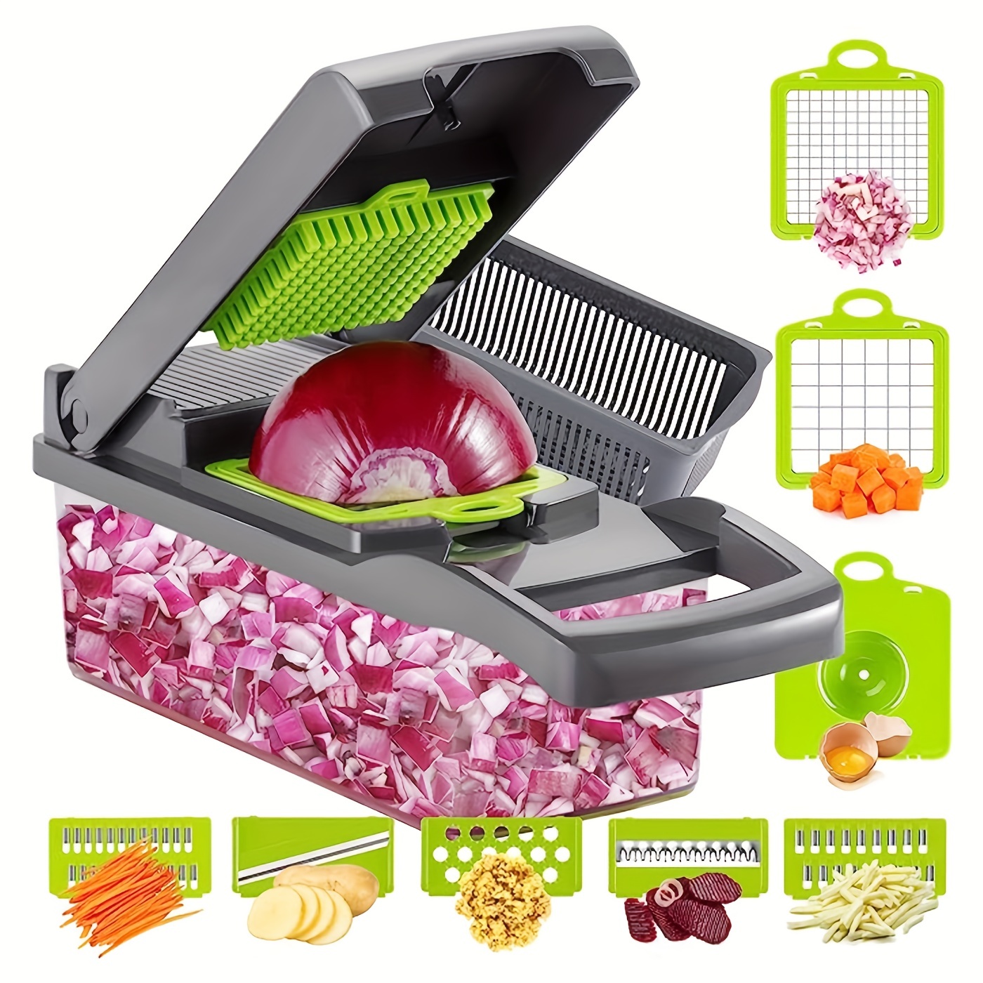 Vegetable Chopper Multifunctional Fruit Slicer Handle Food - Temu