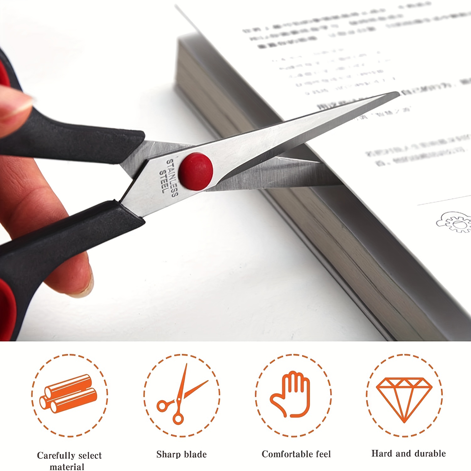 3 pcs Pack Stainless Steel Comfort Grip Office Scissor Sewing Scissors Set