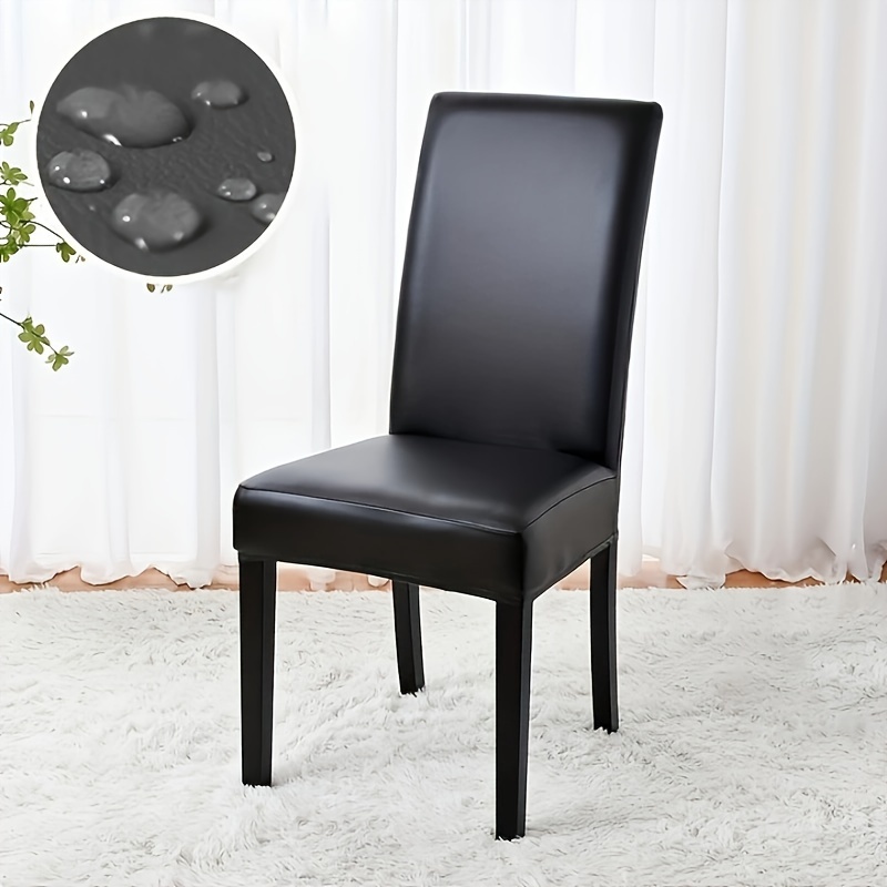 

1pc Pu Waterproof Elastic Dust-proof High Chair Cover, Chair Slipcover Suitable For Bar Coffee Bar Chair Cover Decorative Protective Cover