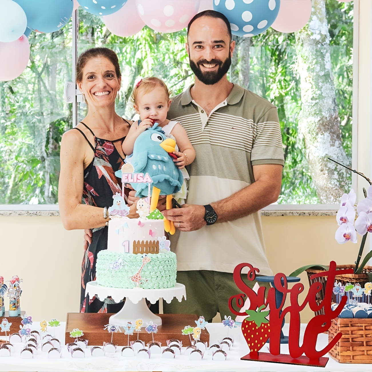 One Sign Photo Prop for First Birthday, Wooden Number Sign, Cake