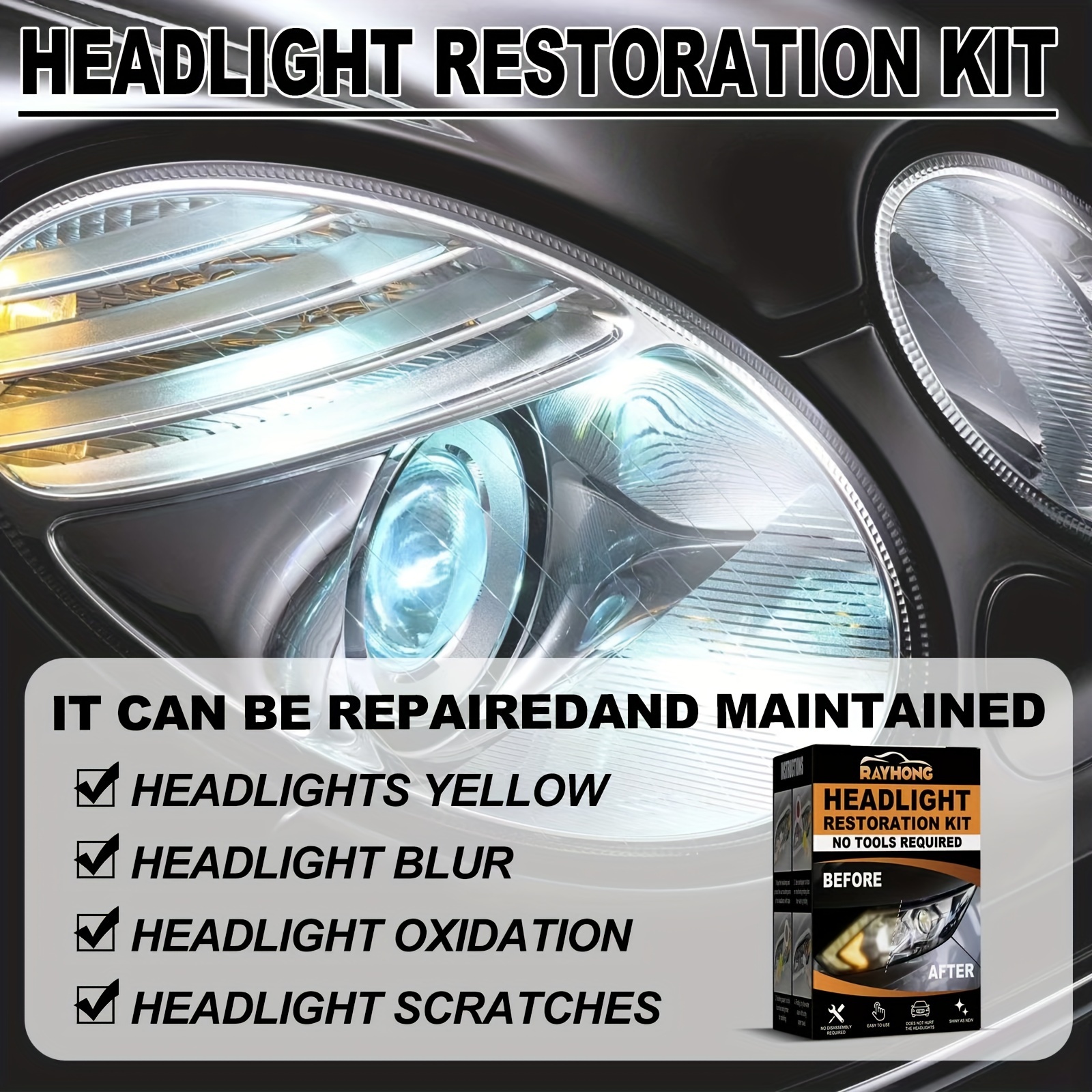 Ceramic Headlight Restoration Kit Car Headlight Cleaner - Temu