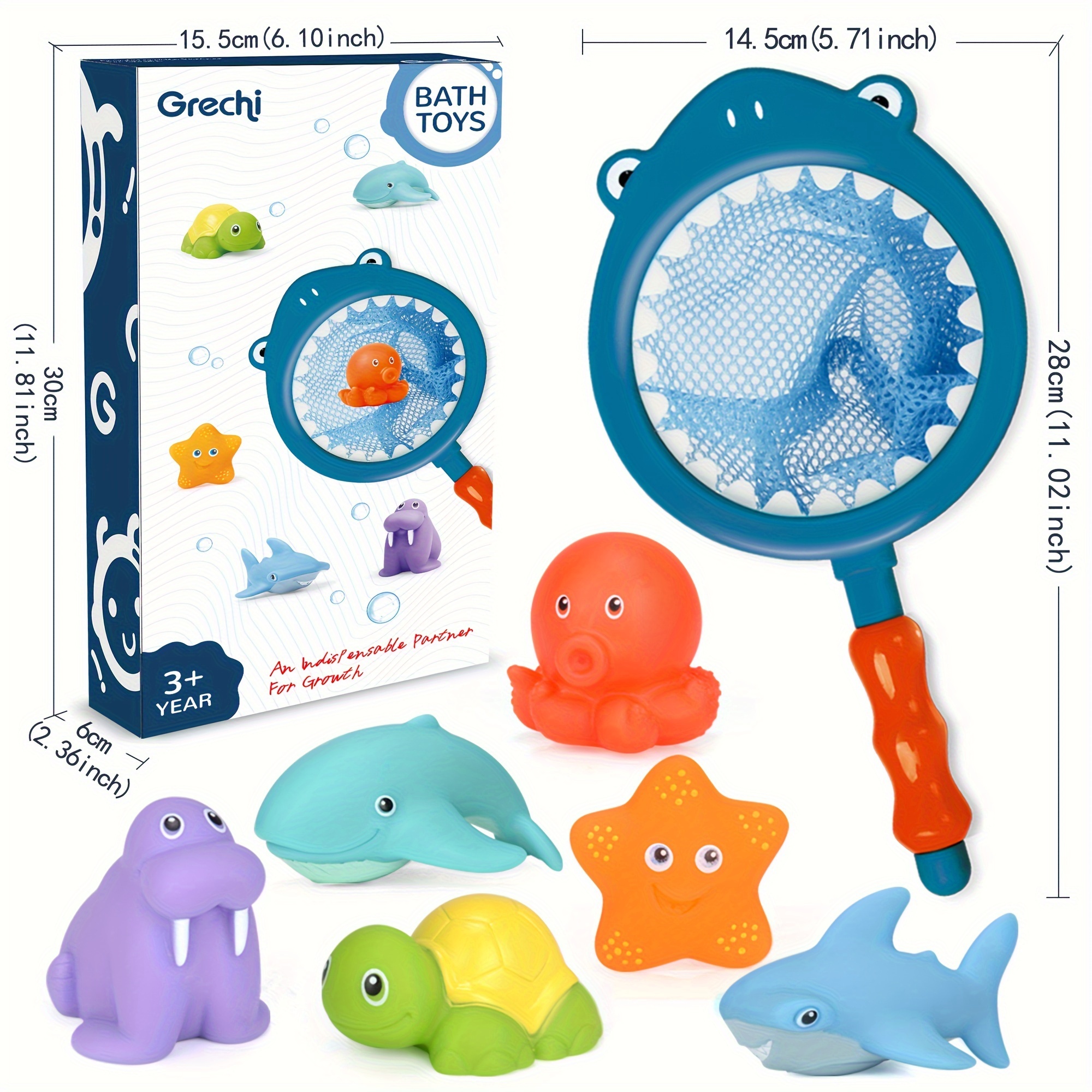 Bath Toys Cute Fishing Bath Toys Suitable Toddlers Rubber - Temu