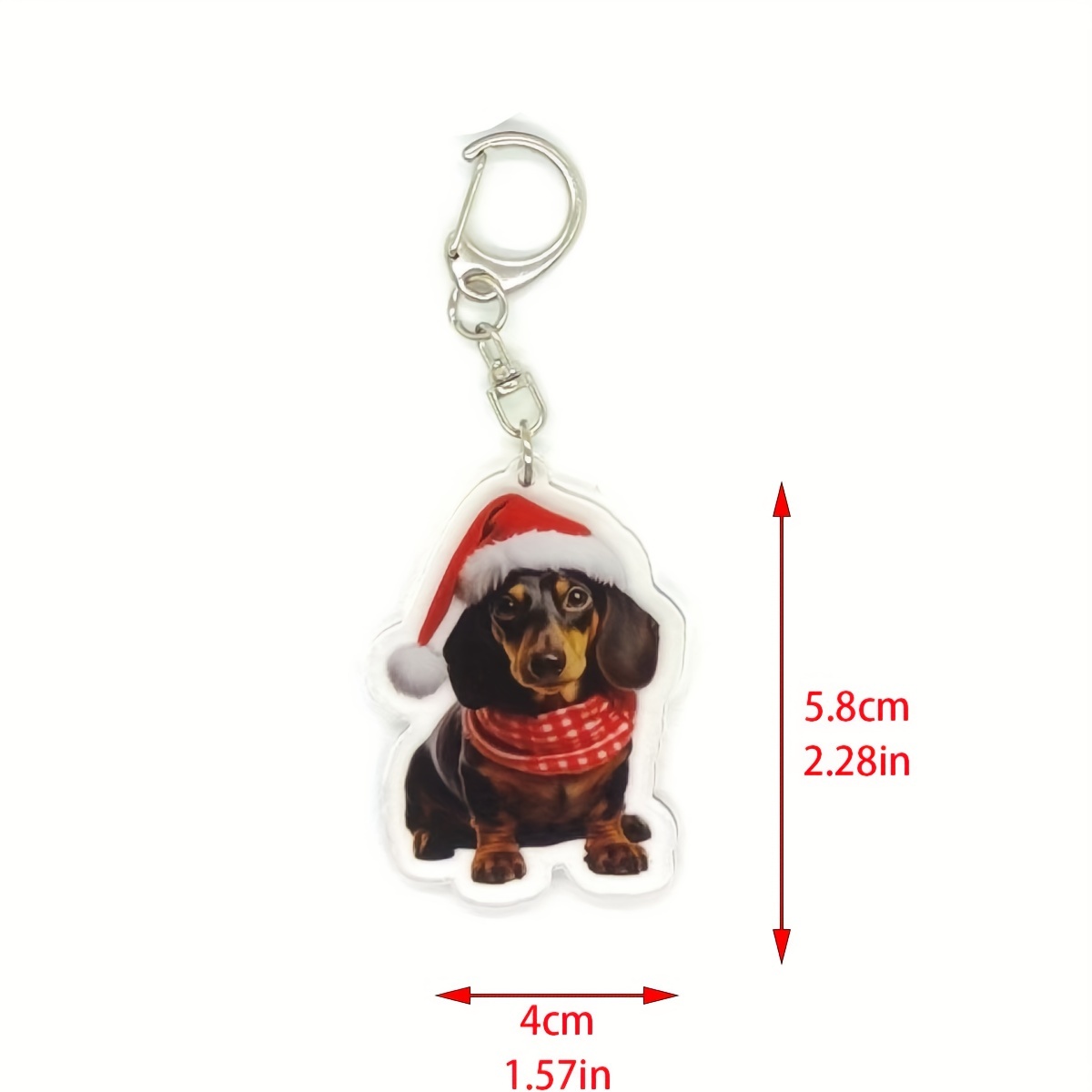 576円 ダックスフント犬クリスマスキーホルダーかわいいアクリル動物キーチェーンリング財布バッグバックパックチャームクリスマスツリ - Temu Japan