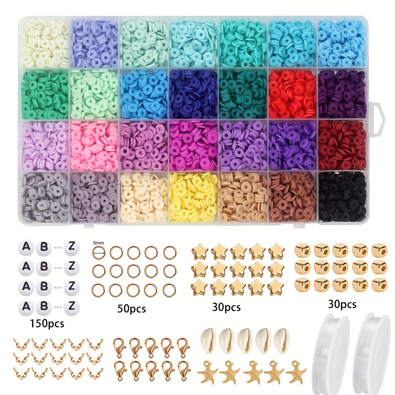 14110Pcs Polymer Clay Beads for Bracelet Making,48 Colors 6Mm