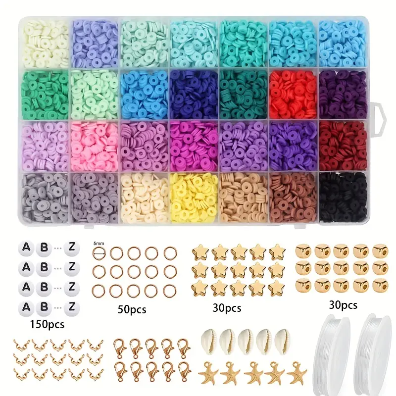 Kit De Cuentas De Arcilla Polimérica De 56 Colores Para - Temu