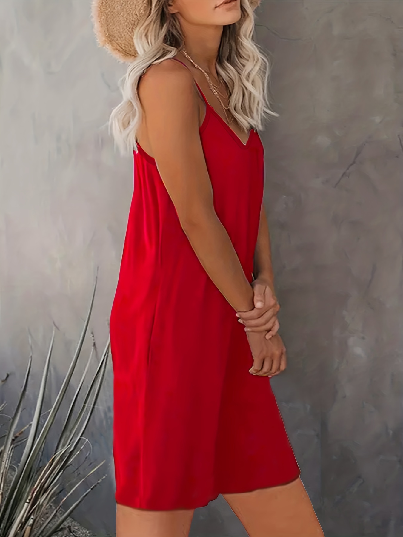 Solid Backless Romper Cami Jumpsuit Casual Sleeveless Ruched