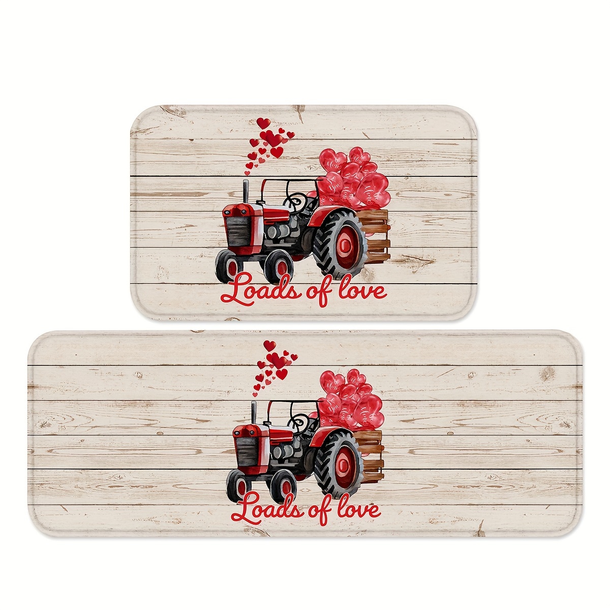 Valentine's Day Rugs And Mats Set Of 2 Cushioned Anti Fatigue
