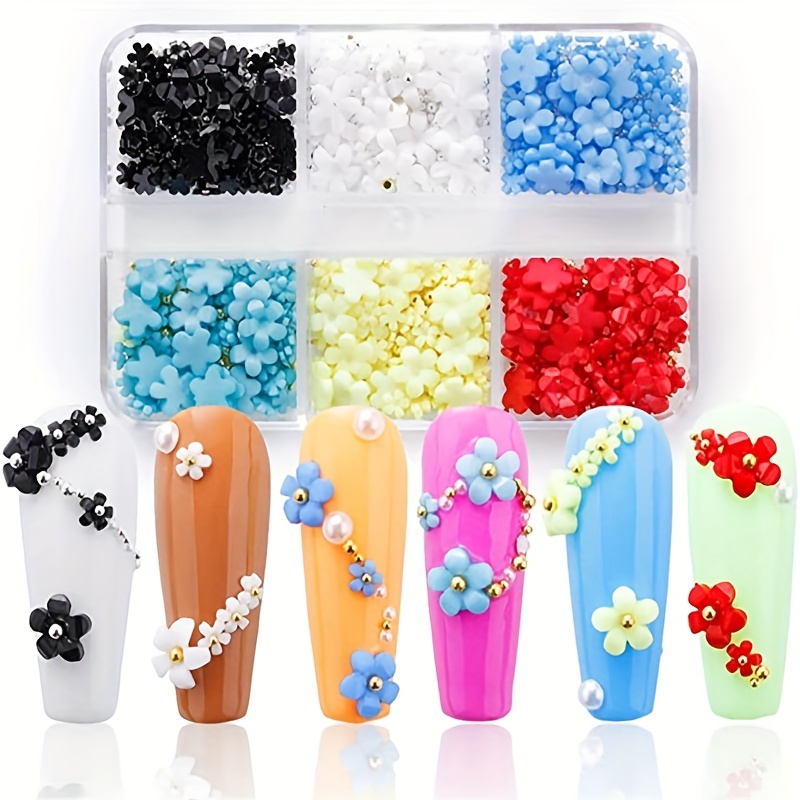 Flower Nail Charms For Acrylic Nails 3d Resin Flowers - Temu