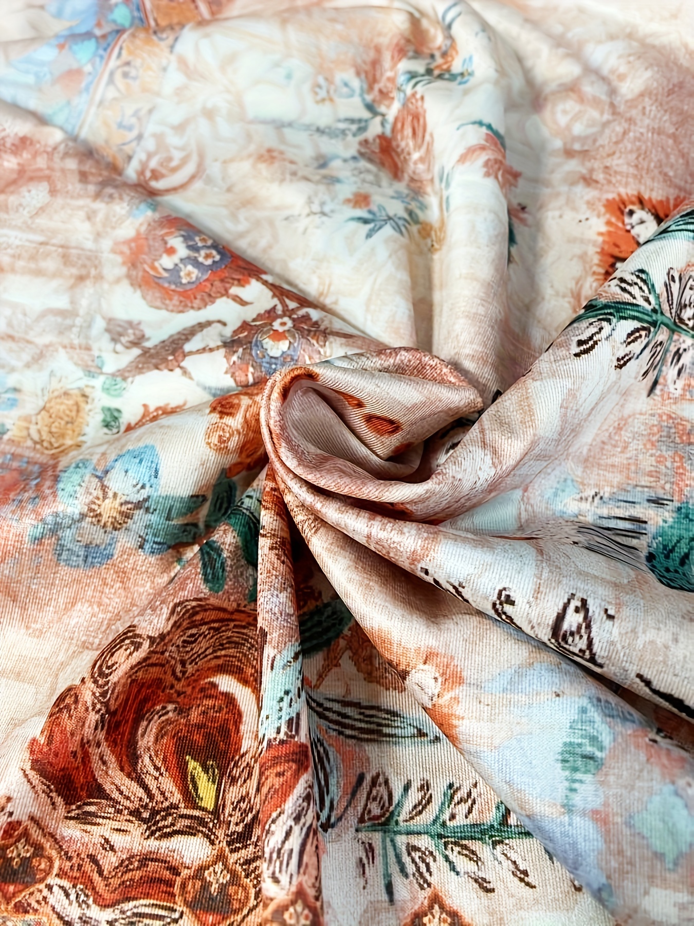 Kaltschultriges Kleid Mit Blumendruck, Vintage-Midikleid Mit Gekerbtem Ausschnitt Und Kurzen Ärmeln, Damenbekleidung
