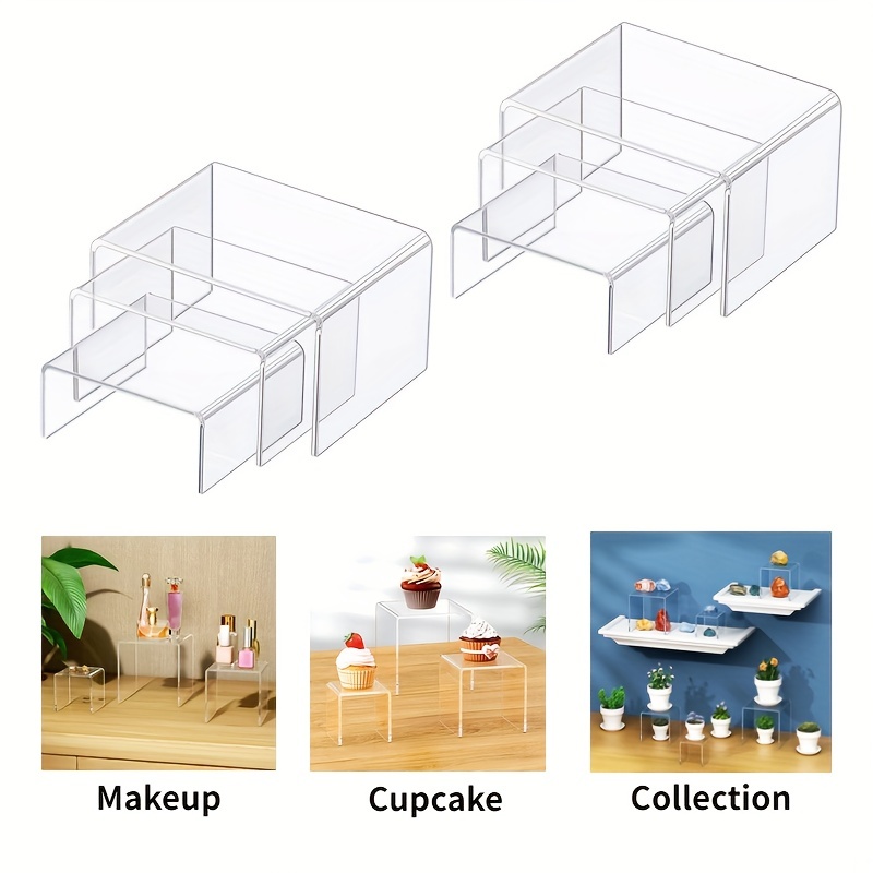 1 Set/2 Sets Clear Acrylic Display Risers, Acrylic Cupcakes