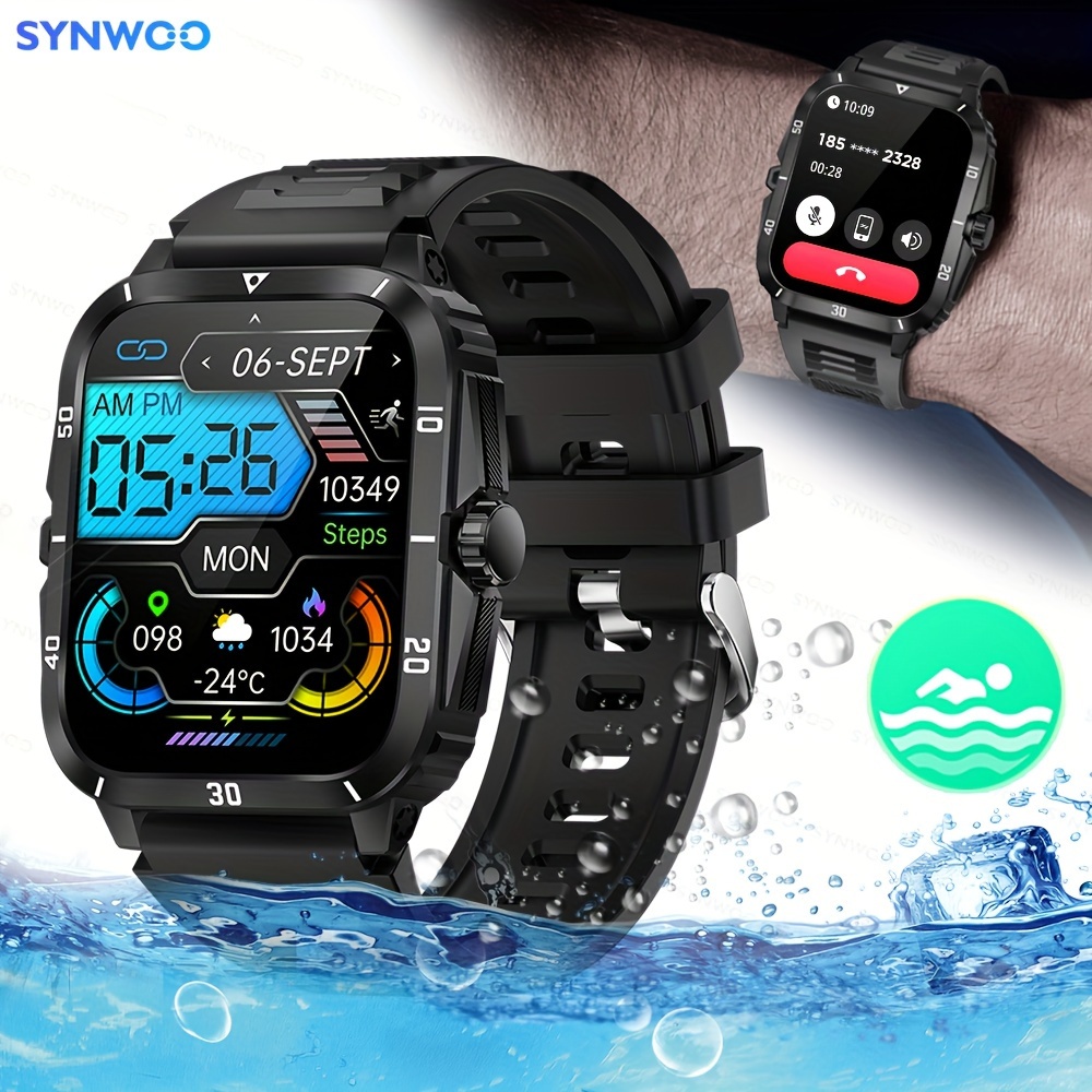 

Swimming Smart Watch For Men, 1.96" Hd Screen Voice Calling 420mha Large Battery, 100+sport Mode, 3atm Waterproof Ai Voice/calories/weather/pedometer Smartwatch For Android Ios Phone