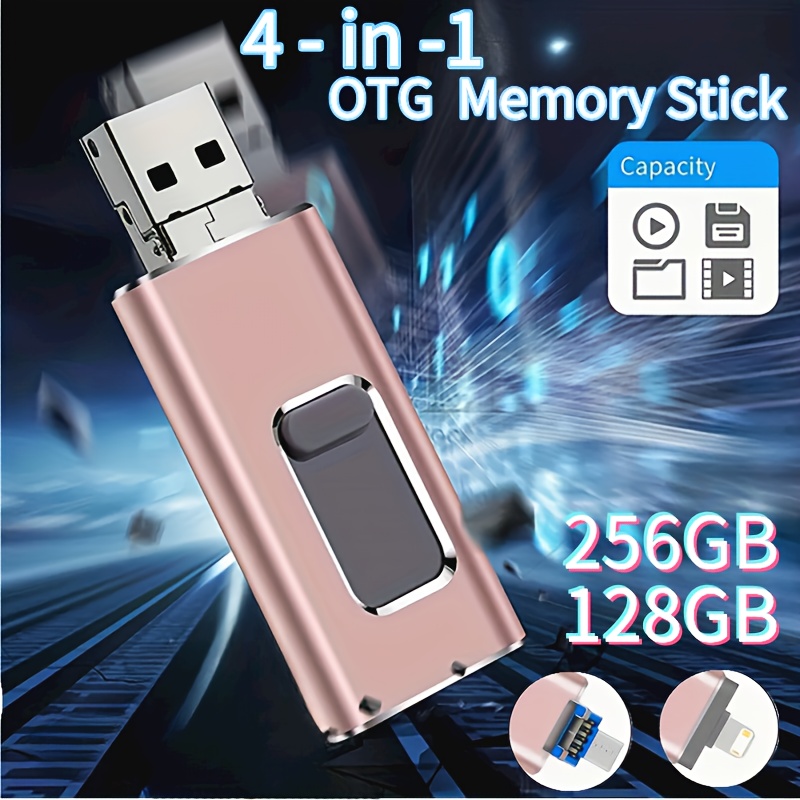 Memoria USB de alta velocidad con certificación MFi de 256 GB para iPhone  Photo Stick, memoria USB de alta velocidad, almacenamiento de fotos para