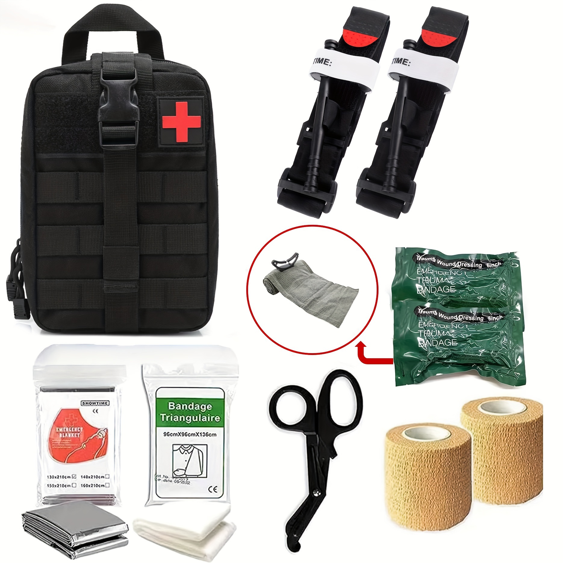 Kit de survie 72 en 1, Cadeau pour hommes, Outils d'équipement de survie  professionnels Fournitures de premiers soins pour Sos Urgence Tactique  Randonnée Chasse Catastrophe Camping Adv