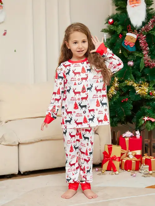 Conjuntos de pijamas de algodón para niñas, ropa de dormir para niños,  conjuntos de ropa de noche de Feliz Navidad, ropa de casa, pijamas para  bebés