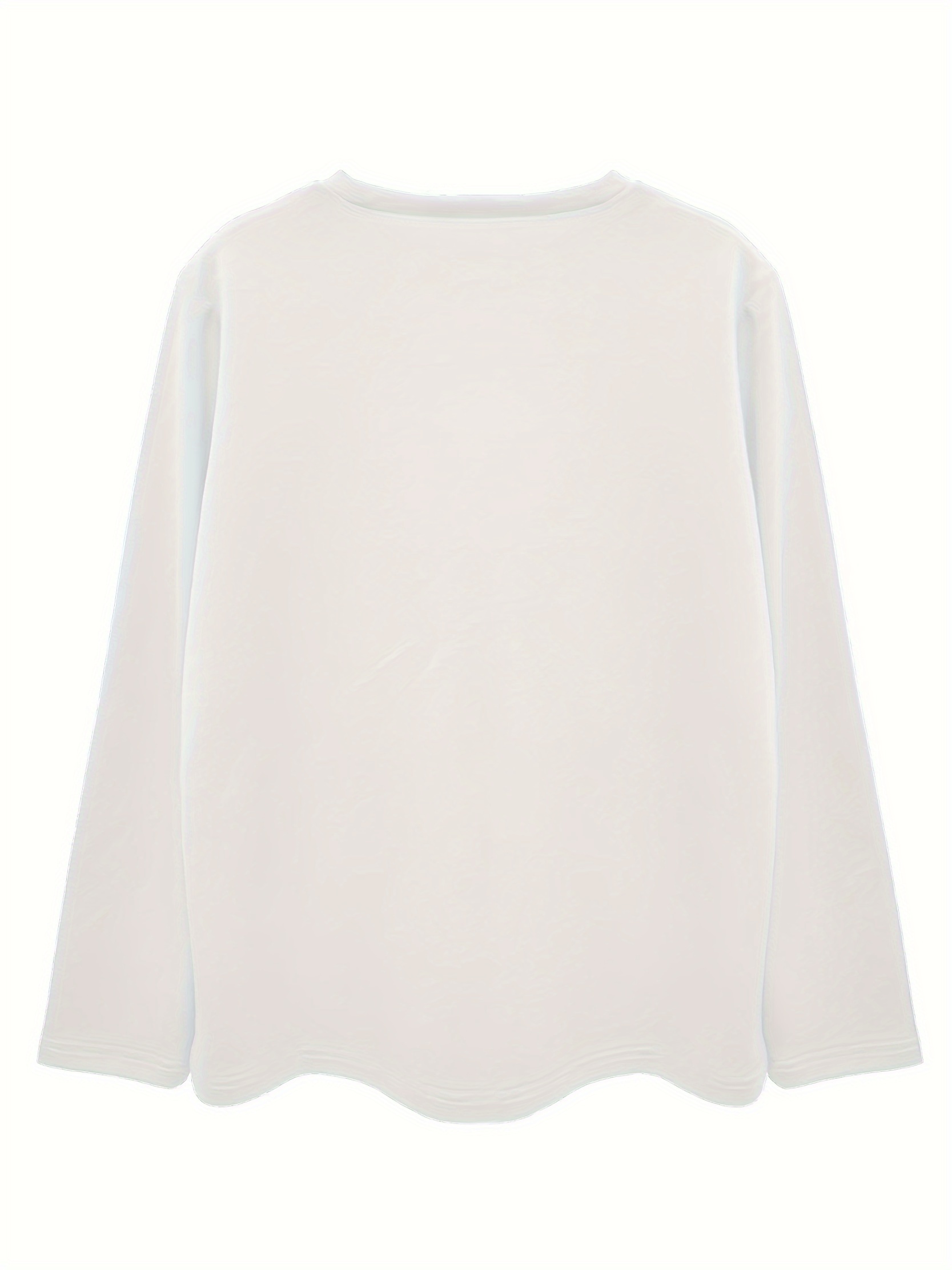 Be Kind Print T-Shirt, Casual Crew Neck Long Sleeve Top For Spring & Fall, Women's Clothing