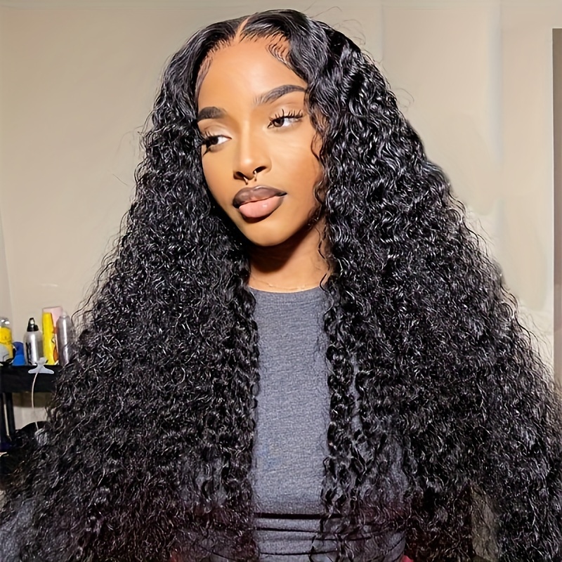 Hd Transparent Deep Wave Lace Front Wigs Human Hair 4x4 Deep Temu