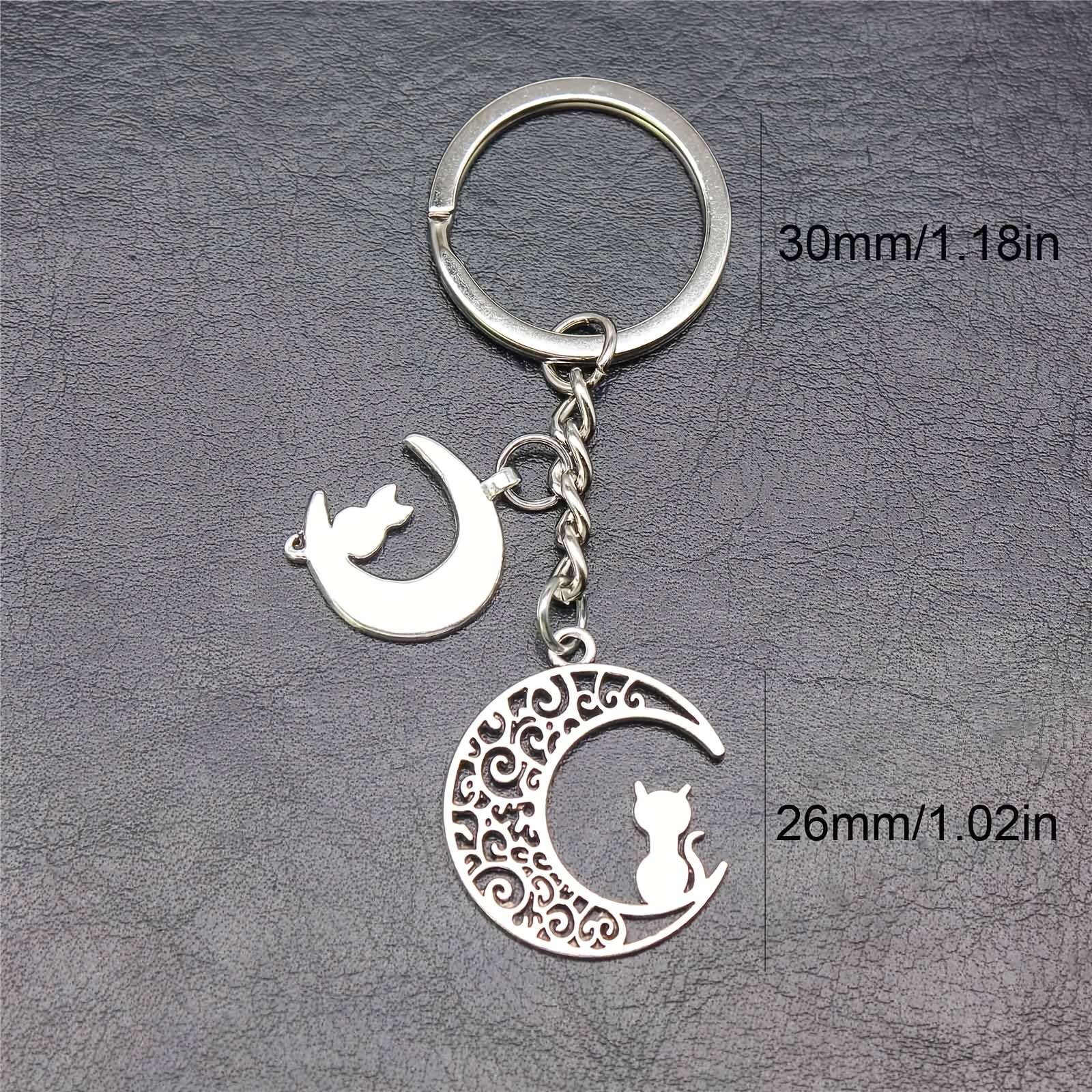 Crystal and Metal Moon Keychain Crescent Pendant Moon Crystal Bag, Purse Key Ring Pendant Accessories Decoration,Temu
