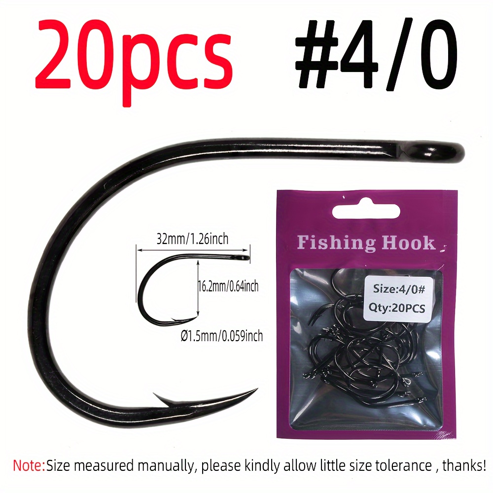 [ 100PCS] Long Shank Trailer Hooks/Fishing Hook Size 1# 1/0# 2/0# 3/0# 4/0#