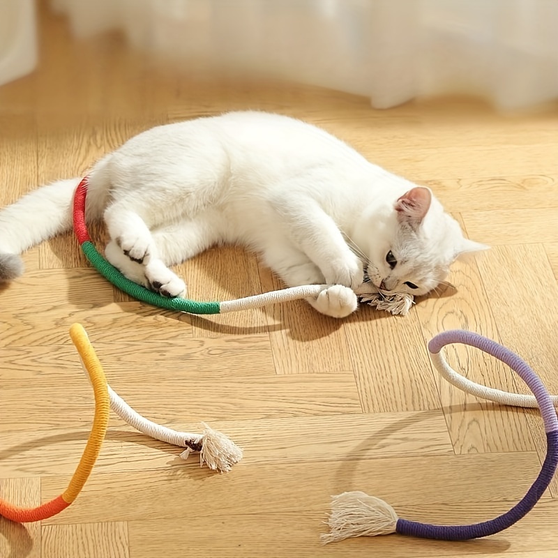 

1pc Cat Bite Rope Toy, Cat Teeth Grinding Rope, Durable Cat Oral Cleaning Toy, Pet Chew Toy For Indoor Cats