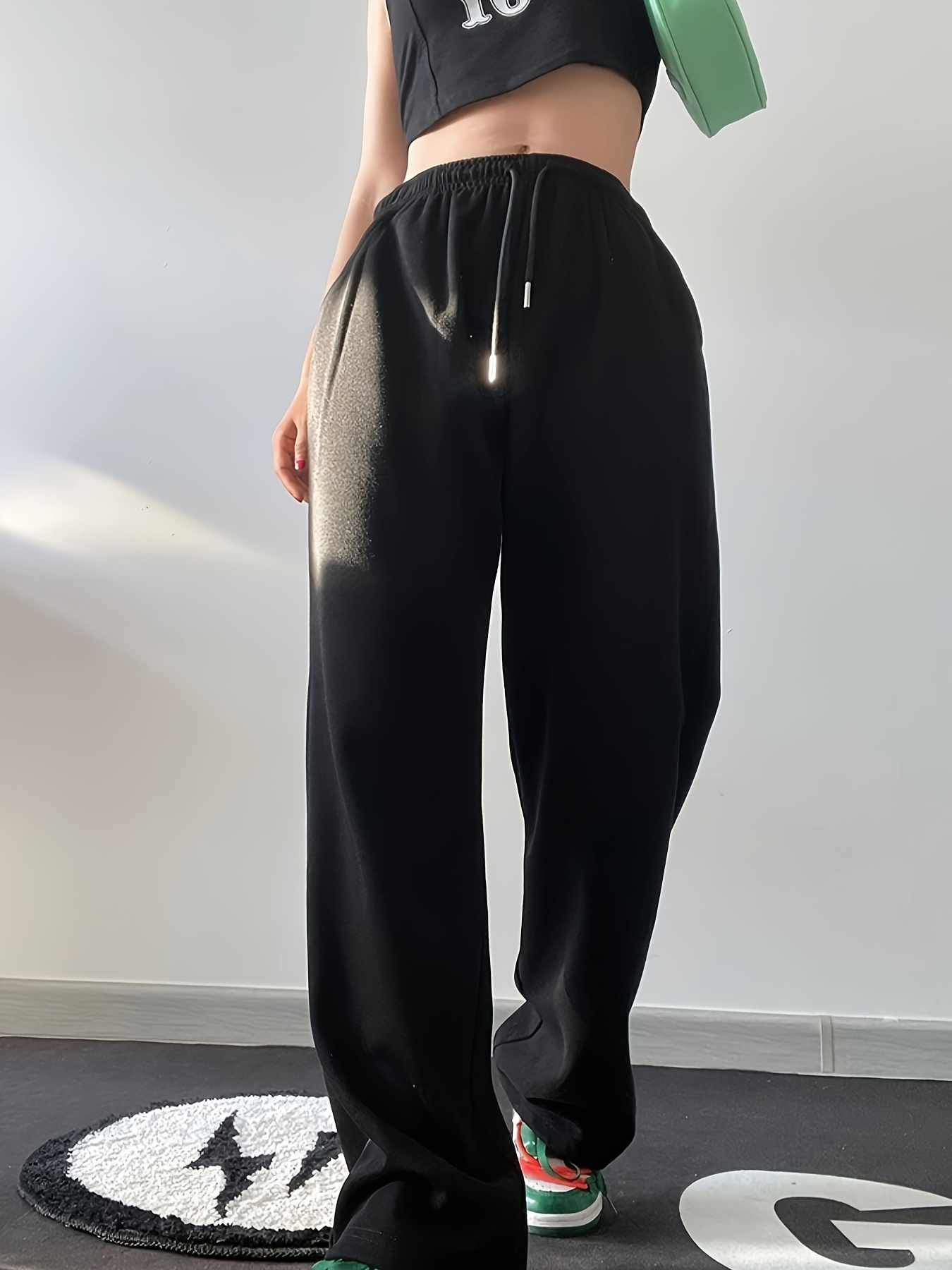 New Women′s Drawstring Waist Sweat Pants Yoga Apparel for