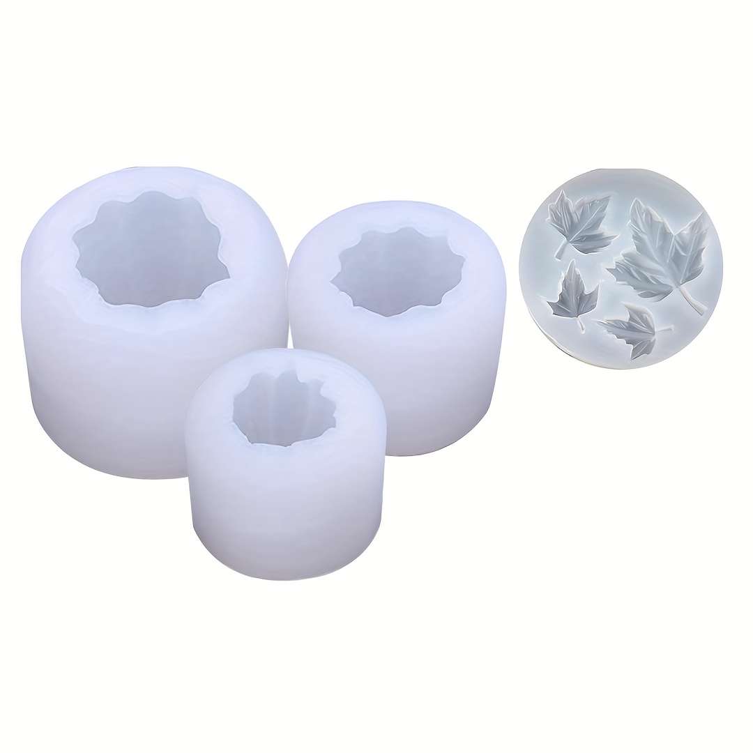 Set Of 4 Pumpkin Candle Molds, Maple Leaf Molds, 3d Pumpkin And Maple Leaf Silicone Molds, Suitable For Epoxy Resin Casting For Thanksgiving And Halloween Art Gifts And Home Decor