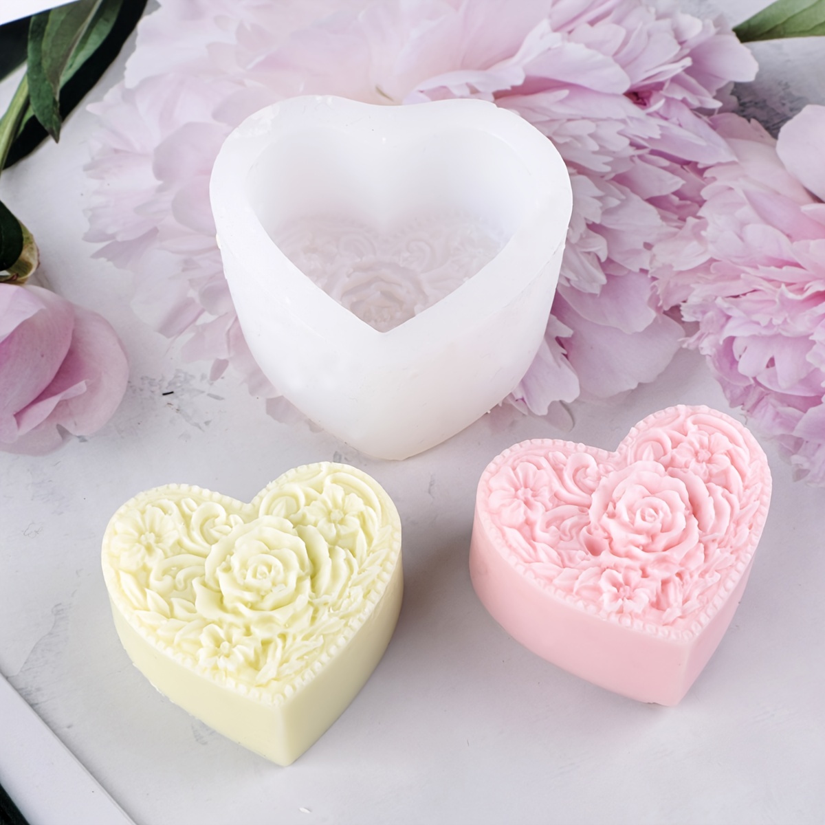 Flower Round Silicone Soap Molds Bar Soap Making Mould Handmade Craft Soap  Form