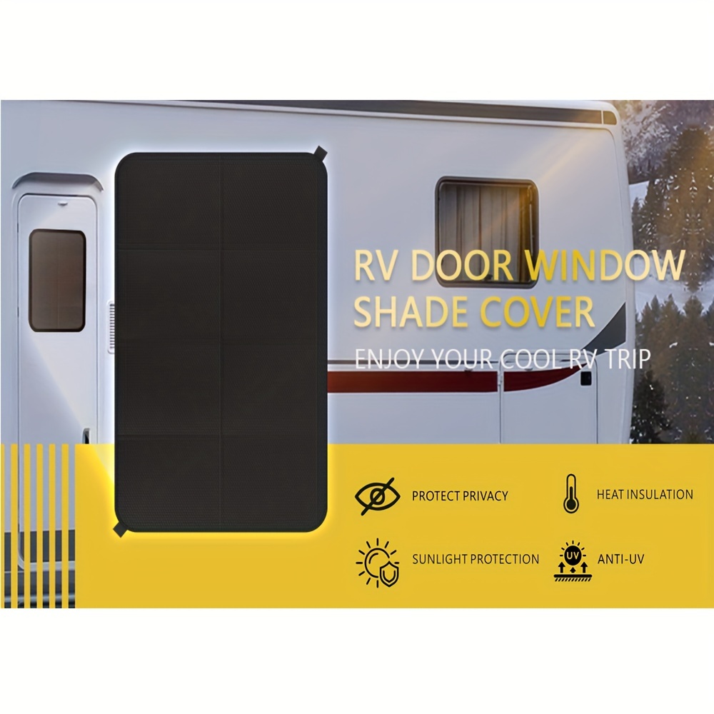 RV Door Window Shade Cover, Foldable Magnetic RV Sun Shade, Oxford Blackout  & Blocking Light, Heat and UV Rays, Shower Curtains Coverage RV Accessories  for Most RV Interior Door Window (25 X 16)