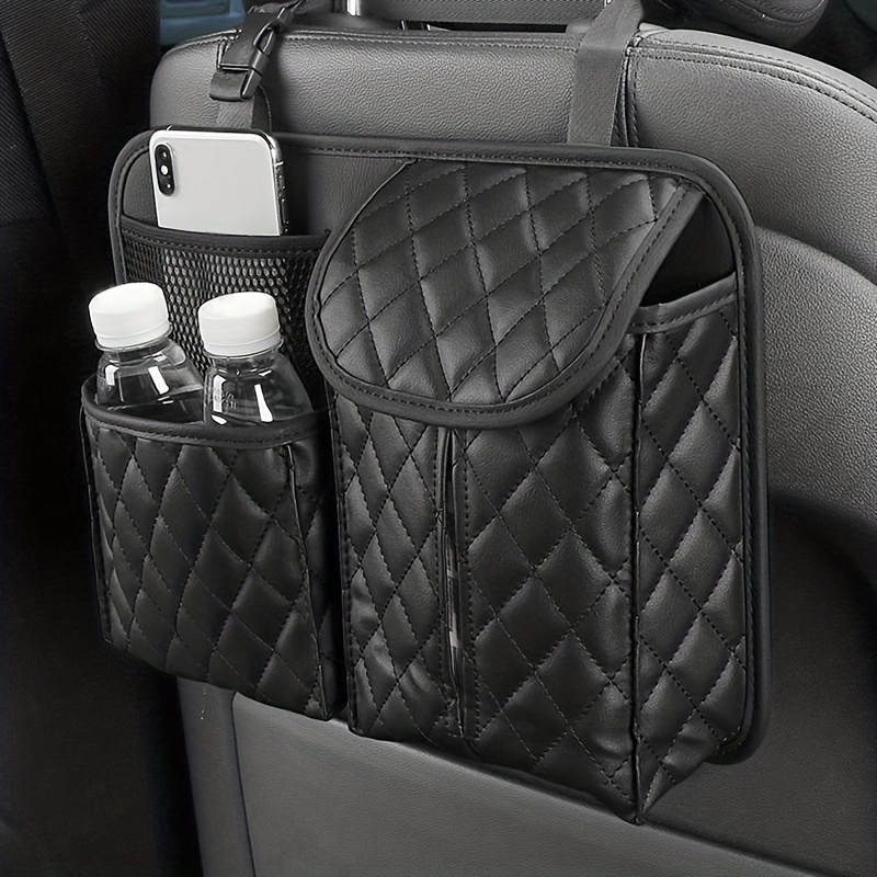 Autositz Aufbewahrungstasche Leder, Luxus Auto Taschenhalter,  Handtaschenhalter zwischen den Sitzen, Wasserbecher Taschen, Aufbewahrung