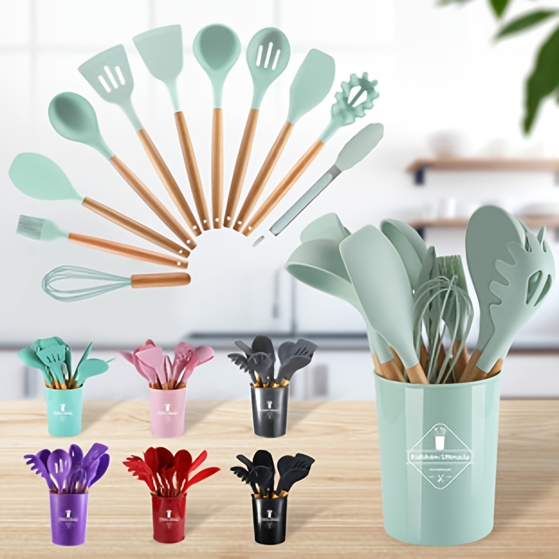 12pcs Silicone Utensils Set with Organizer