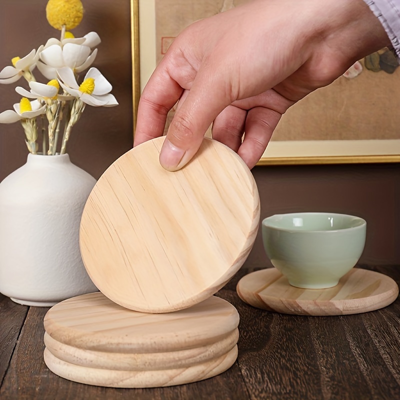 Wooden Coasters For Drinks Hollowed Out Rustic Wood Cup Cushion