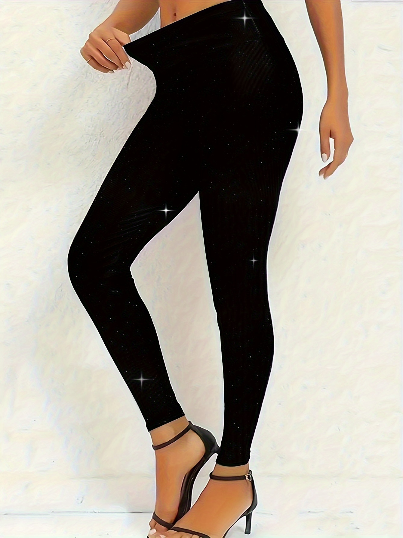 black leggings with shiny stars