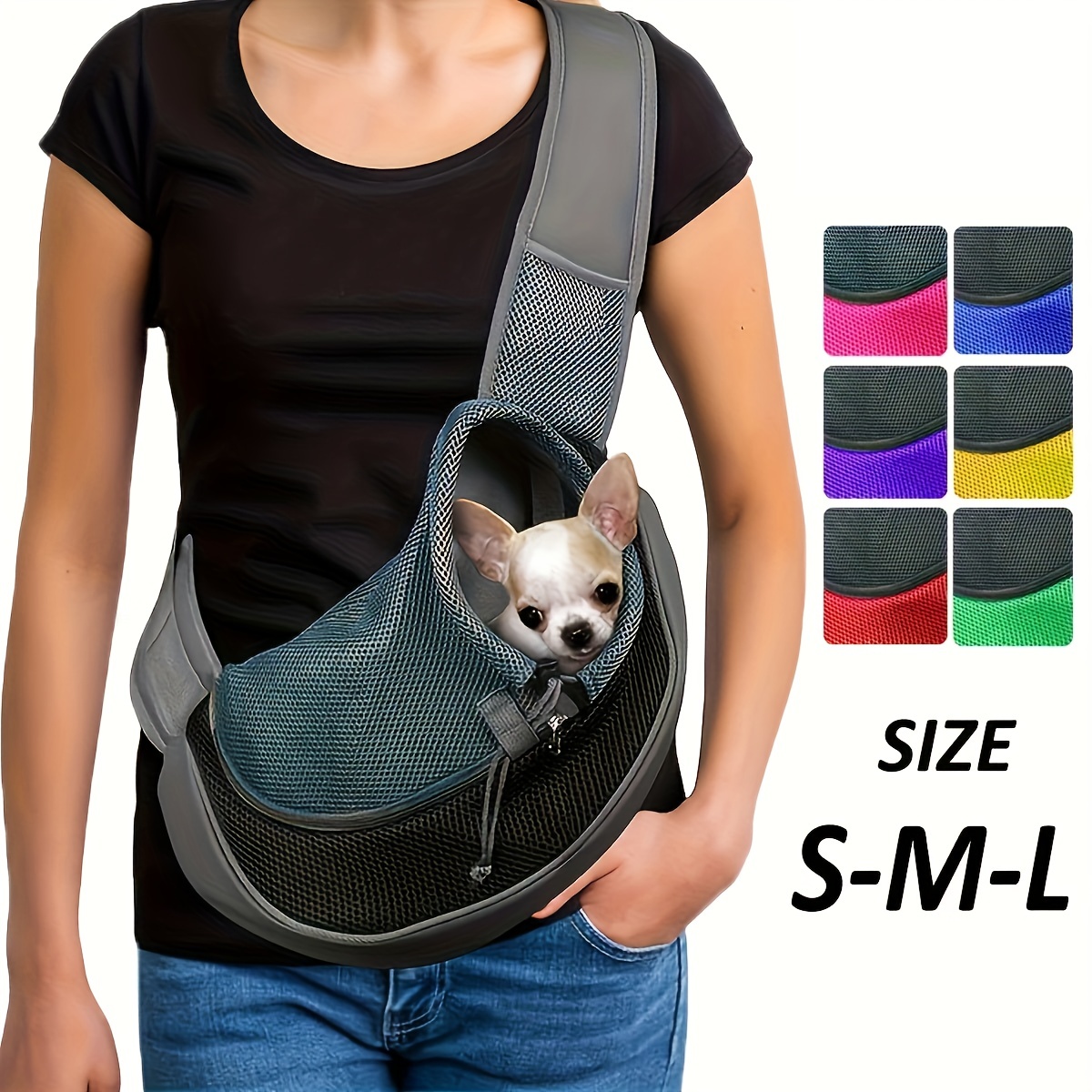 Reflective Pet Sling Carrier Breathable Mesh Travel Safe - Temu Canada