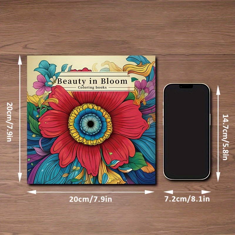 1 Libro Colorear Adultos Bloom Tema Flores Libro Colorear - Temu Chile