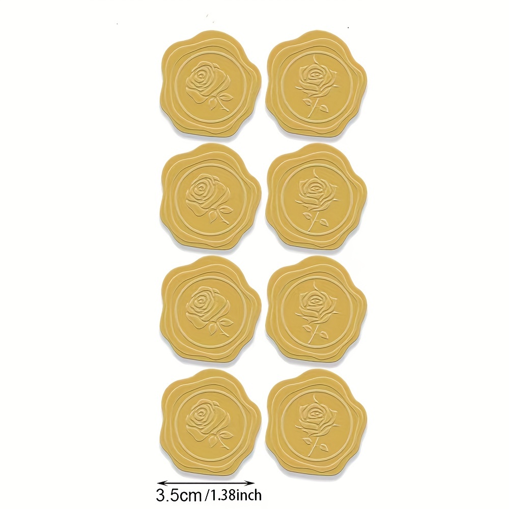 Golden Embossed Wax Seal Looking Heart Envelope Seals - Temu