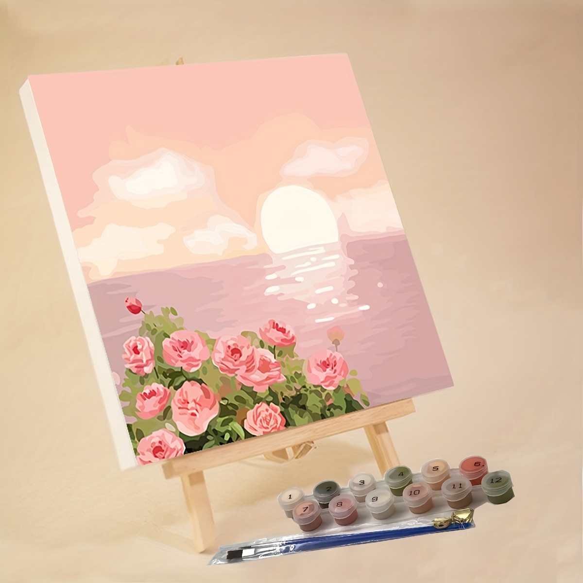 DIY Peinture à l'huile numérique Fleurs Bricolage Fill Main Coloriage  Peinture