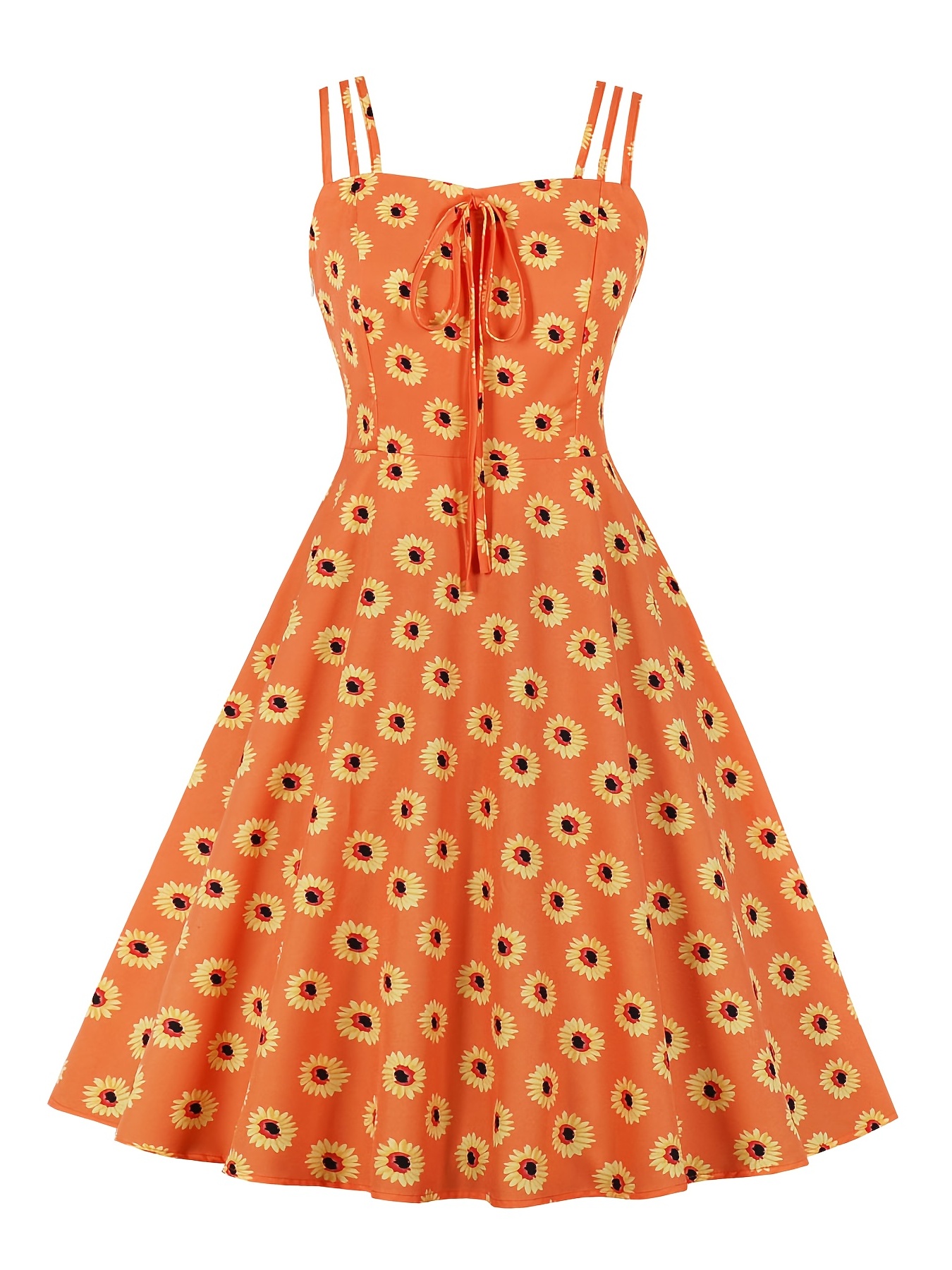 Women Vintage Spaghetti Strap Cami 1950s Polka Dot Rockabilly Swing Dress  Casual Boho Floral Print Cocktail Tea Party Dress, Apricot Plaid, Small :  : Clothing, Shoes & Accessories