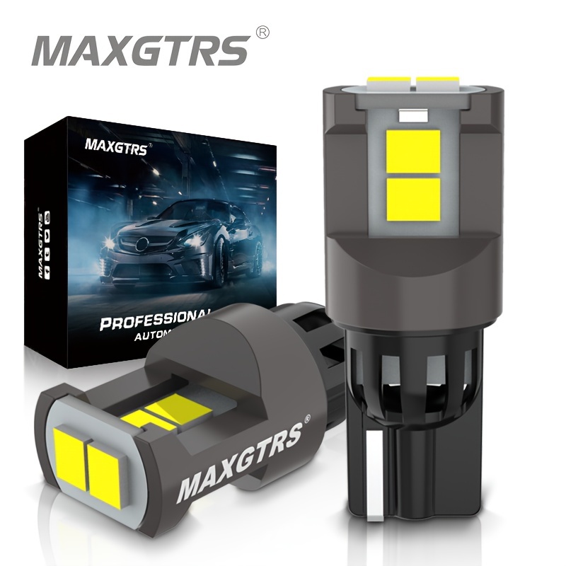 LED Car Lights Bulb  MAXGTRS - 2× Flash Strobe T10 W5W LED Bulbs