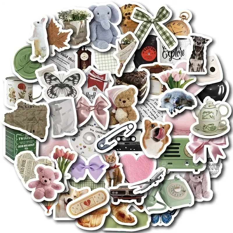 Exquisite Small Things Journal Stickers Cartoon Creative - Temu