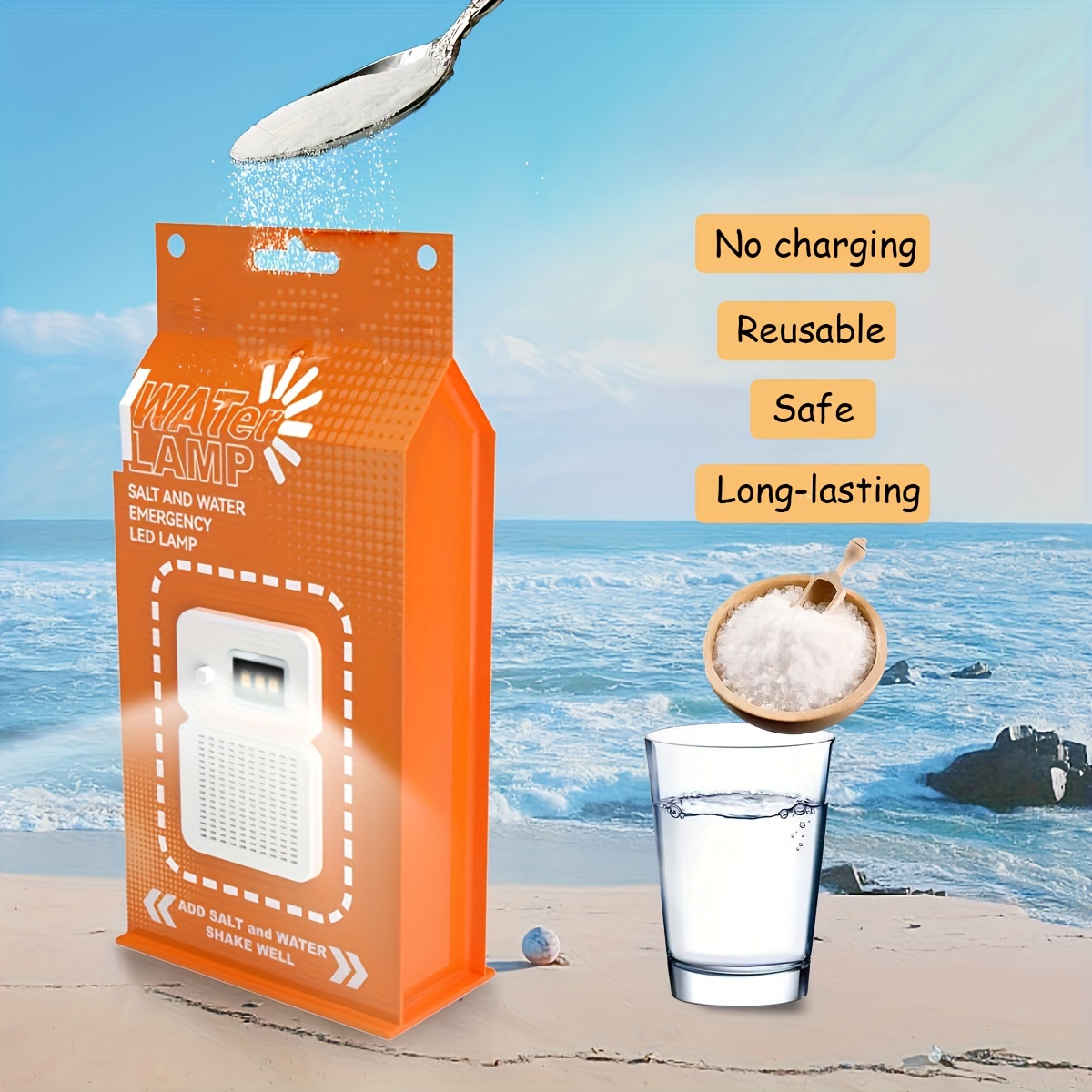 WaterLight: Portable lantern that can be charged with salt water