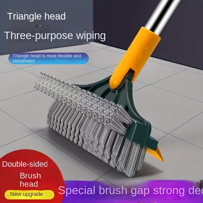 1pc Triangular Floor Brush Long Handle Hard Bristle Brush - Temu