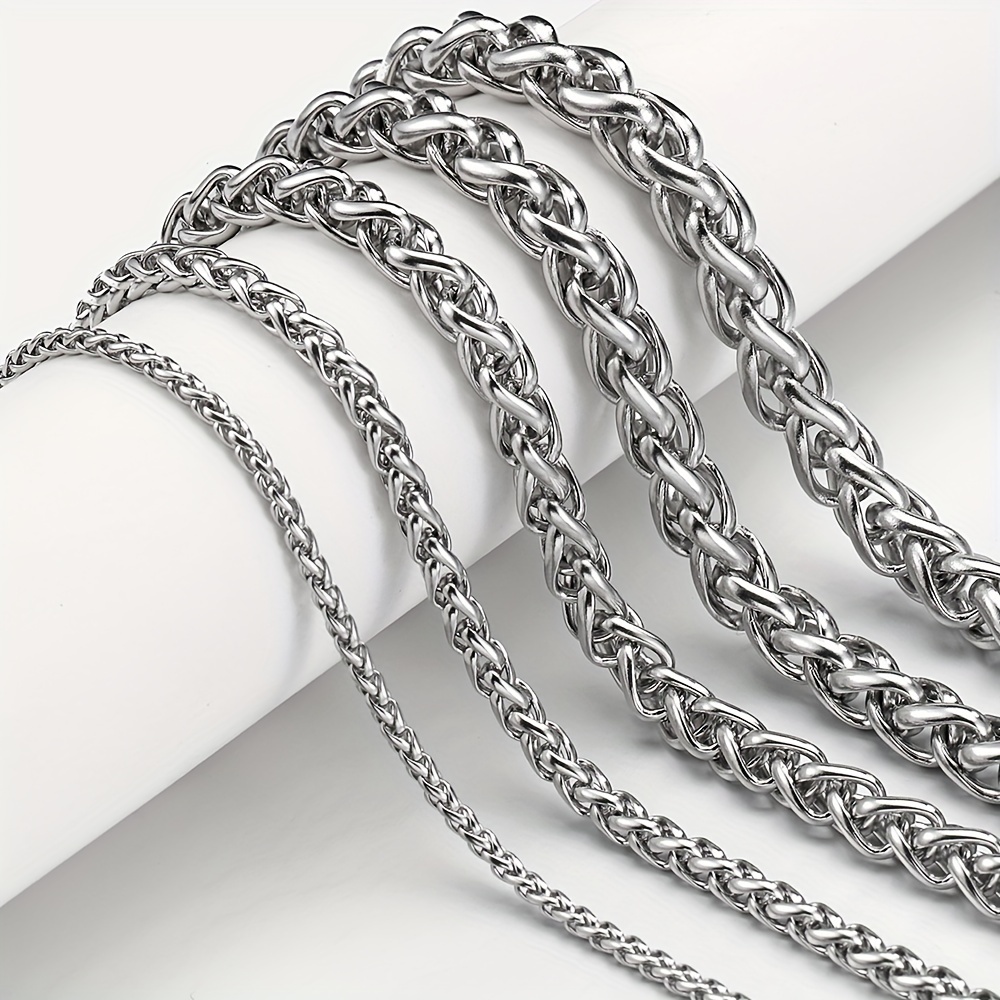 Stainless Steel Keel Chain Twisted Woven Pattern Snake Chain - Temu