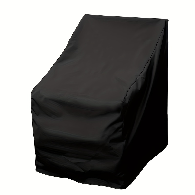 

1pc Patio Stacking Chair Cover With Air Vent, Waterproof, Windproof, Anti-uv, Heavy Duty Rip Proof 210d Oxford Fabric Reclining Garden Chair Cover, (65x65x120cm/80cm) - Black