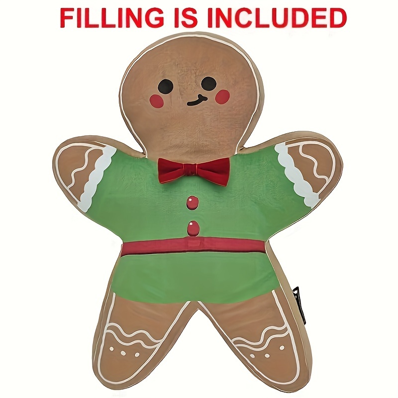 Filled Christmas Gingerbread Man Throw Pillow Christmas Temu 3885