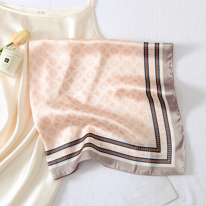 Silk Feeling Head Scarf for Women Lightweight Square Bandanas