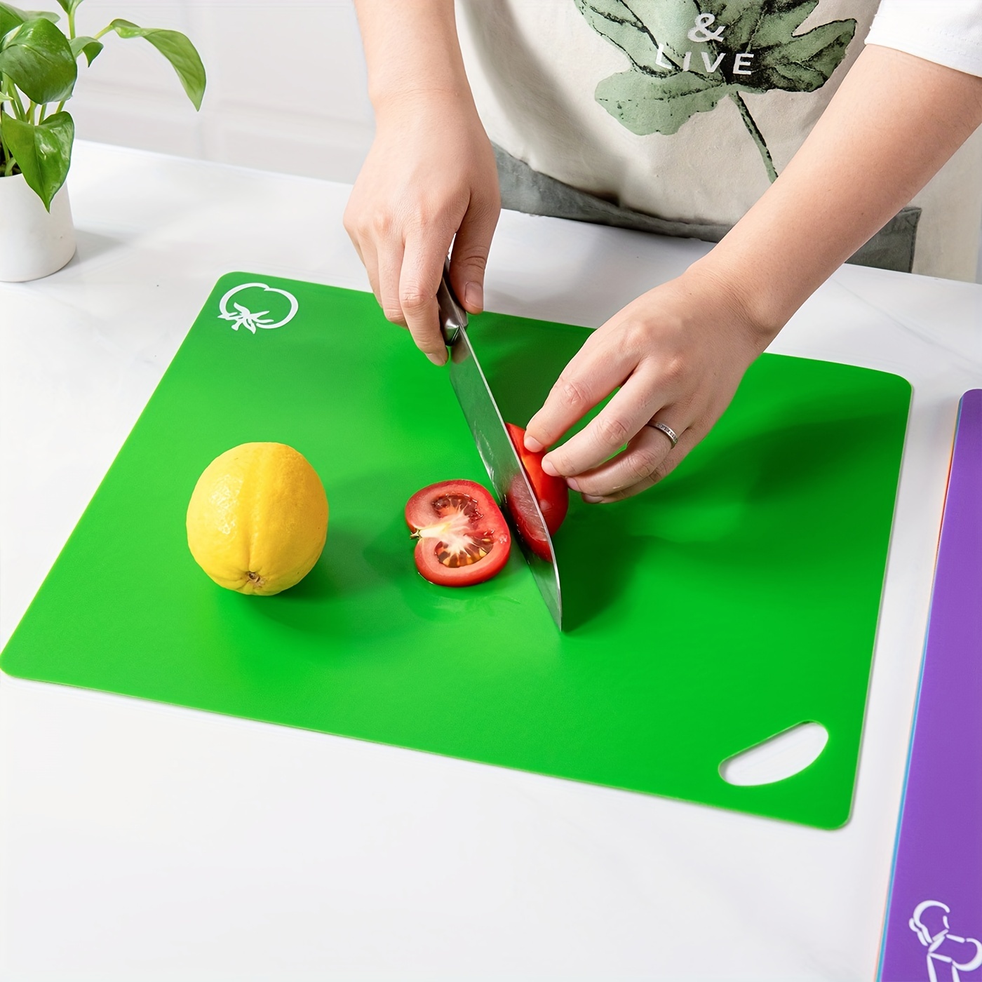 Extra Thick Flexible Cutting Boards for Kitchen - Cutting Mats for Cooking,  Colored Cutting Mat Set with Easy-Grip Handles | Non Slip Cutting Sheets