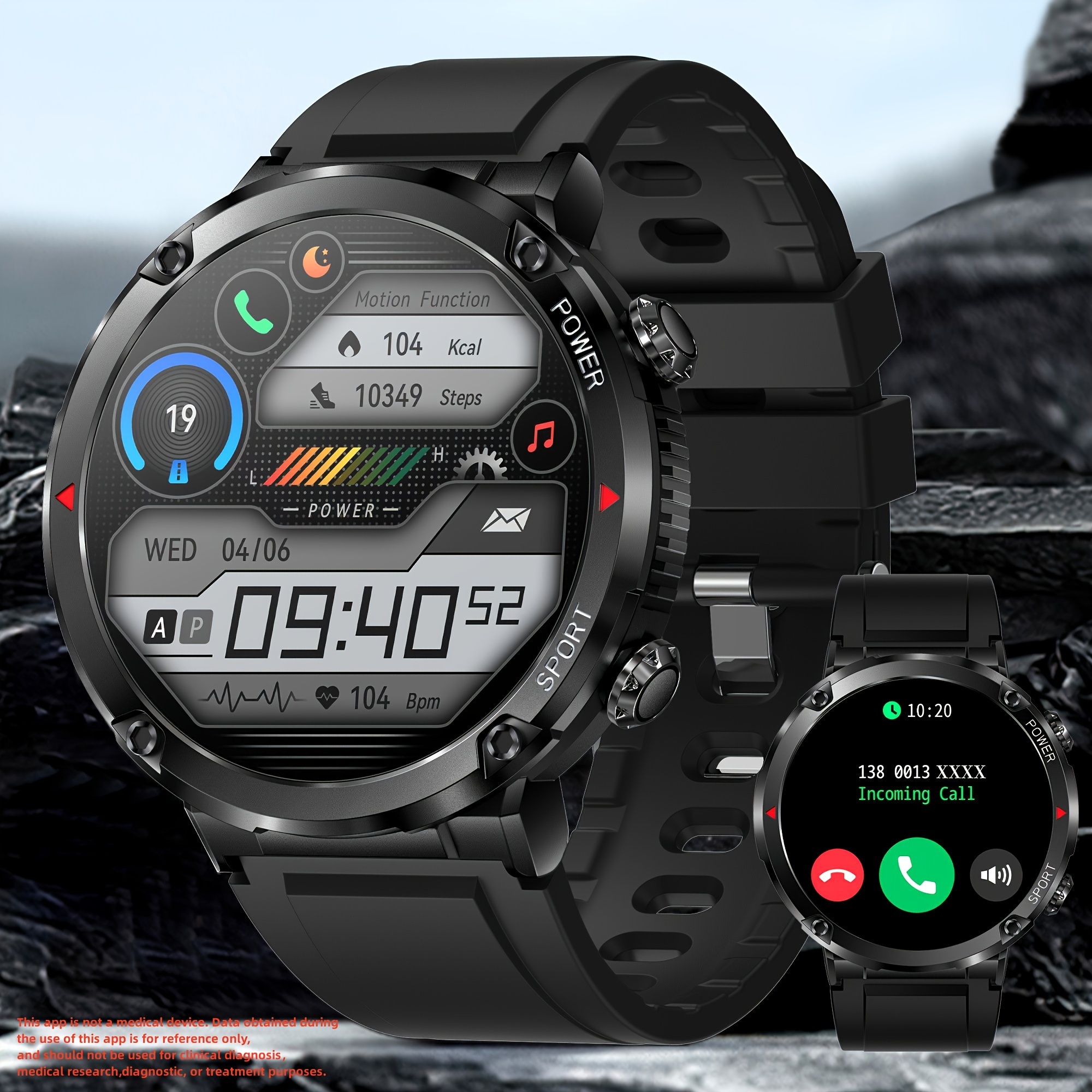  LIGE Relojes inteligentes militares para hombres  (respuesta/marcación), reloj inteligente resistente al aire libre de 1.39  pulgadas, rastreador de salud y fitness, 5 ATM impermeable, más de 100  modos : Electrónica