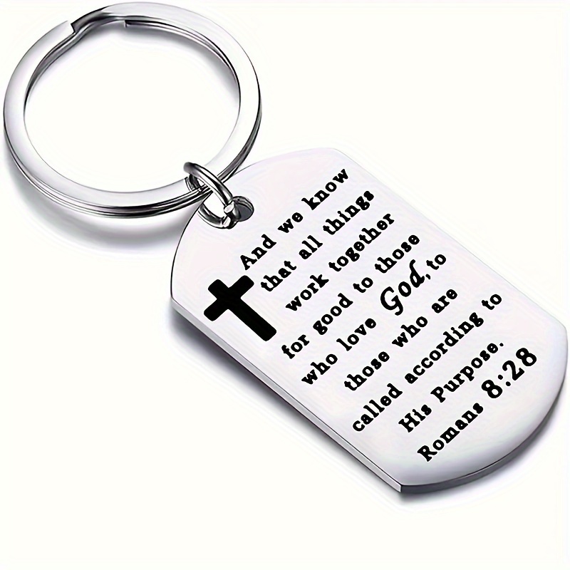 Romans 8:28 Keychain for Men Gifts for Men,Temu