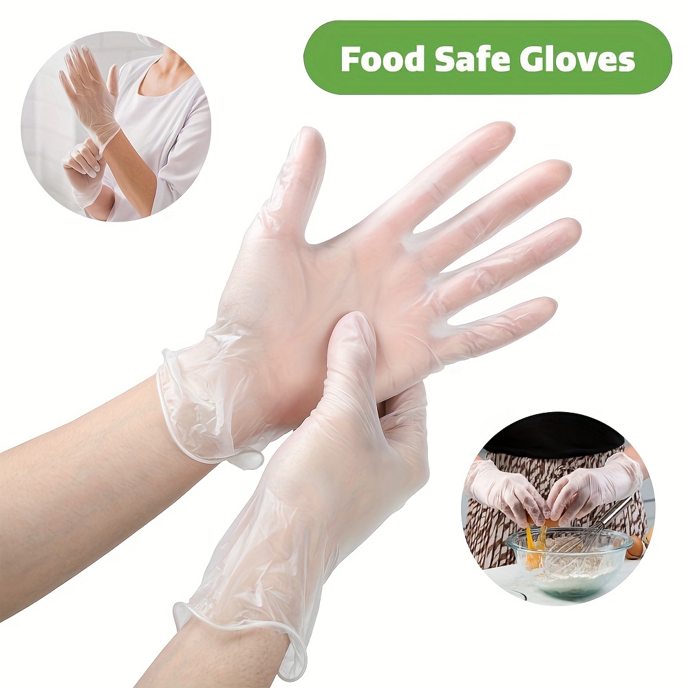 Lot de 500 gants jetables en plastique transparent pour la manipulation des  aliments, la cuisine, le nettoyage, les travaux manuels, la coloration des